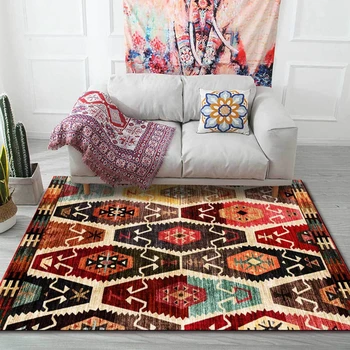Ретро килим в американски стил, Марокански Етнически Геометричен Начало декор в семейството, Нескользящий подложка За подови настилки, Кухненски постелки за спални, Нощни шкафчета