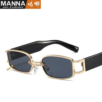 Слънчеви очила в малка рамка от същия метал Tiktok, индивидуални слънчеви очила с двойна греда, подвесное пръстен, стръмни очила за улична стрелба в стил хип-хоп