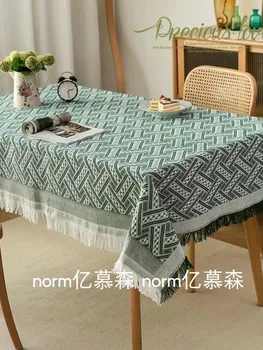 Текстилен чай маса, дълга покривка, бюро, зелена маса за хранене, покривки за маси,