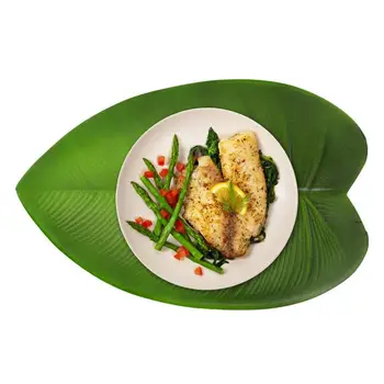 Тропически Кърпички От Изкуствени бананови листа, Подложки за кухненската маса, Големи Тропически Подложки за маса във формата На зелени листа