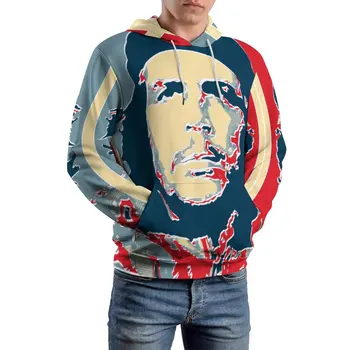 Че Гевара Хоуп Ежедневни Блузи, Мъжки известни Личности и Модерни Графични Блузи Зимни Свободни Блузи с качулка, Голям размер с Дълъг ръкав