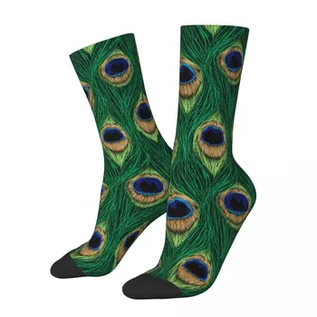 Чорапи Унисекс стил Харадзюку, материал от Павлиньих пера, Топли спортни чорапи за всички сезони