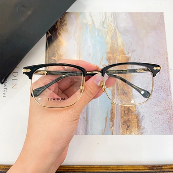 Японската Марка Висококачествени Пури В Ограничени Бройки Точки В Ацетатна Рамки, Очила За Мъже И Жени, Предписани Оптични Квадратни Очила За Късогледство M2049
